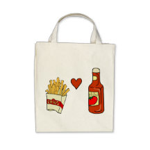 Salsa de tomate del amor de las patatas fritas bolsas