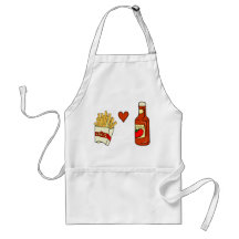 Salsa de tomate del amor de las patatas fritas delantal