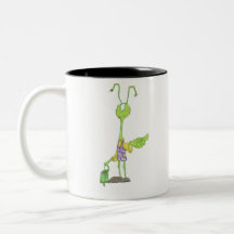 Saltamontes que engancha taza