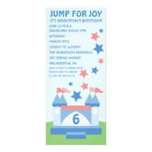 Salto azul para la invitación del cumpleaños de la