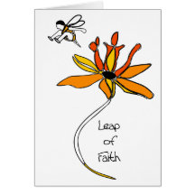 Salto de la abeja de la fe felicitacion 
