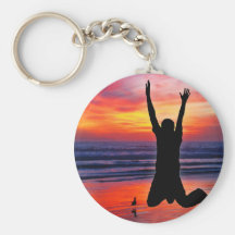 Salto de la playa del día de padre de la diversión llaveros personalizados