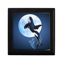 Salto de las cajas de regalo de la orca y de la lu