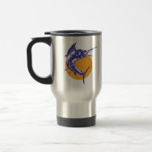 Salto de los pescados del pez volador retro taza de café