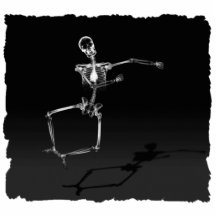 SALTO ESQUELÉTICO B&W DE LA ALEGRÍA DE LA RADIOGRA ESCULTURA FOTOGRÁFICA