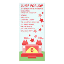 Salto rojo para la invitación del cumpleaños de la