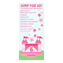 Salto rosado para la invitación del cumpleaños de 