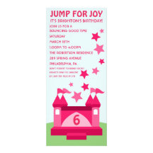 Salto rosado para la invitación del cumpleaños de 