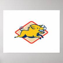 Salto salvaje del cerdo del Razorback Posters