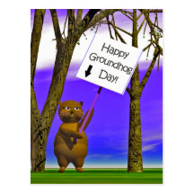 Saludo de Groundhog Postal
