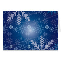 Saludo de los copos de nieve Tarjeta-Azules