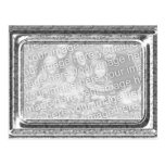 Saludo de plata martillado de la plantilla de la f tarjeta postal