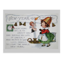 Saludo del Año Nuevo de la belleza Tarjetas Postales