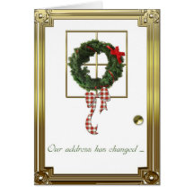 Saludo del cambio de dirección del navidad tarjeta
