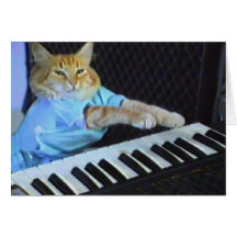 ¡Saludo del gato del teclado/tarjetas de Navidad!