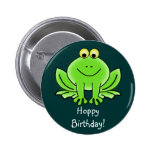 Saludo divertido del dibujo animado del cumpleaños pins