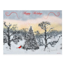 Saludos cardinales del día de fiesta tarjetas postales