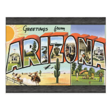 Saludos de Arizona, vintage Tarjeta Postal