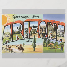 Saludos de Arizona, vintage Tarjetones