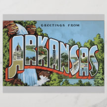 Saludos de Arkansas, vintage Tarjetas Publicitarias