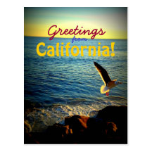 ¡Saludos de California! Tarjeta Postal