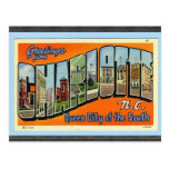 Saludos de Charlotte N.C., vintage Postal