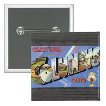 Saludos de Columbus Ohio, vintage Pin