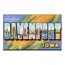 Saludos de Davenport Iowa, vintage posters