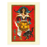 Saludos de Halloween de la calabaza que fuman Tarjeta Postal
