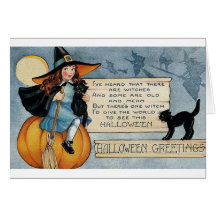 Saludos de Halloween del vintage Felicitación