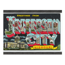 Saludos de jefferson city Missouri, vintage Tarjeta Postal