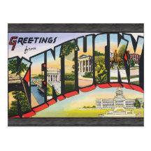 Saludos de Kentucky, vintage Tarjetas Postales