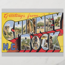 Saludos de la chimenea N.C. Rock, vintage Tarjetones