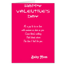 Saludos de la mamá del bebé del día de San Valentí Felicitacion