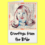Saludos de la novia tarjetas