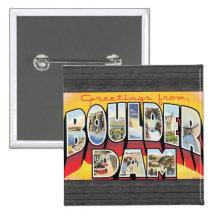 Saludos de la presa de Boulder, vintage Pin