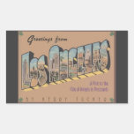 Saludos de Los Ángeles, vintage Etiqueta