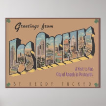 Saludos de Los Ángeles, vintage Poster