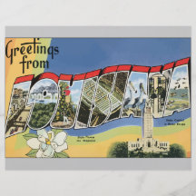 Saludos de Luisiana, vintage Tarjetas Publicitarias