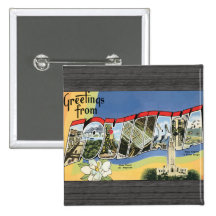 Saludos de Luisiana, vintage Pins