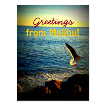 ¡Saludos de Malibu! Tarjeta Postal