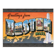 Saludos de Massachusetts de Boston, vintage Tarjetas Postales