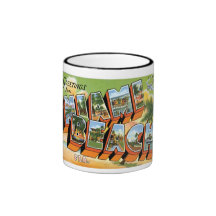 ¡Saludos de Miami Beach, la Florida! Taza