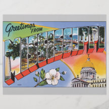 Saludos de Mississippi, vintage Tarjeton