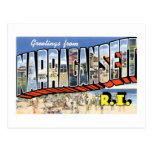 ¡Saludos de Narragansett, Rhode Island! Retro Tarjetas Postales
