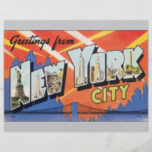 Saludos de New York City, vintage Tarjetas Informativas