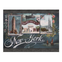 Saludos de Nueva York, vintage Tarjetas Postales