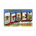 ¡Saludos de Ogden, Utah! Postal retra