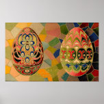 Saludos de Pascua con los huevos pintados Poster