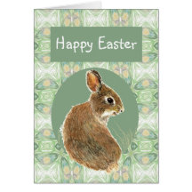 Saludos de Pascua de la escritura con el conejo li Tarjetas